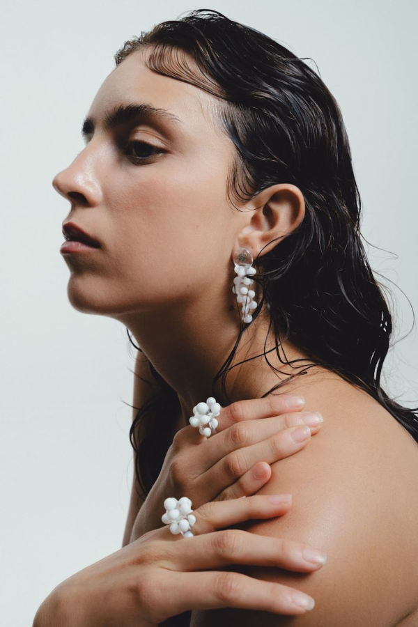 Suplais Coral Set Ring & Earrings Set