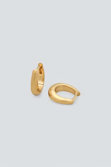 Tom Wood Gold Satin Small Chunky Hoops - Gold | Garmentory