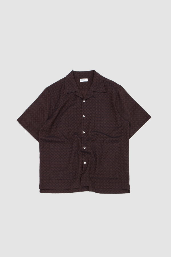 Universal Works Deck Shirt Diamond Dobby Brown Shirt