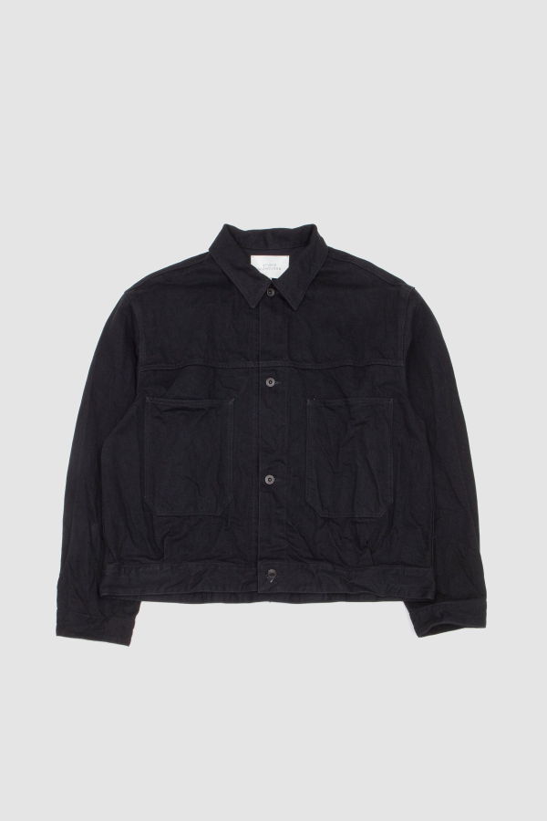 Studio Nicholson Nyle Crinkle Denim Jacket - Black
