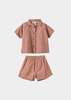 KIDS Caramel Bamboo Baby Shirt And Shorts Set - Kaleidoscope Print - Thumbnail 1