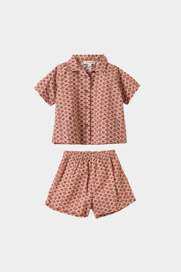 KIDS Caramel Bamboo Baby Shirt And Shorts Set - Kaleidoscope Print