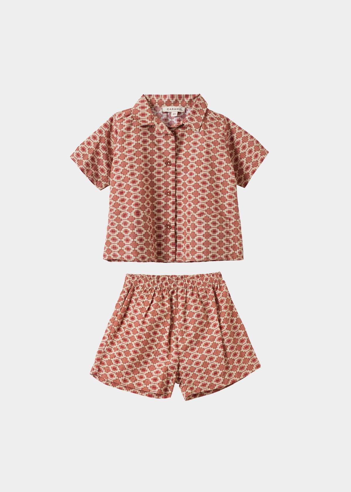KIDS Caramel Bamboo Baby Shirt And Shorts Set - Kaleidoscope Print - Image 1 of 4