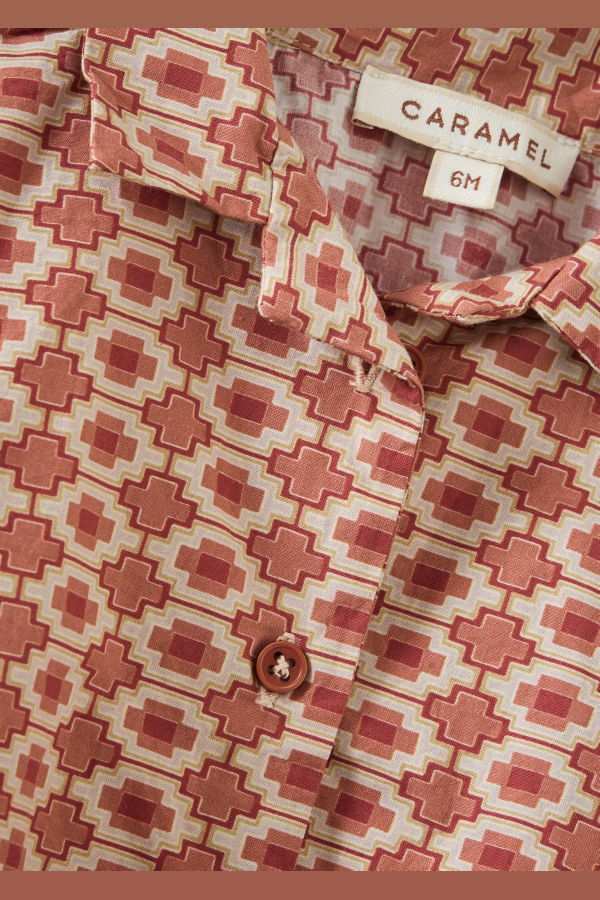 KIDS Caramel Bamboo Baby Shirt And Shorts Set - Kaleidoscope Print