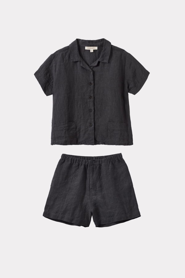 KIDS Caramel Bamboo Shirt And Trousers Set - Charcoal Grey
