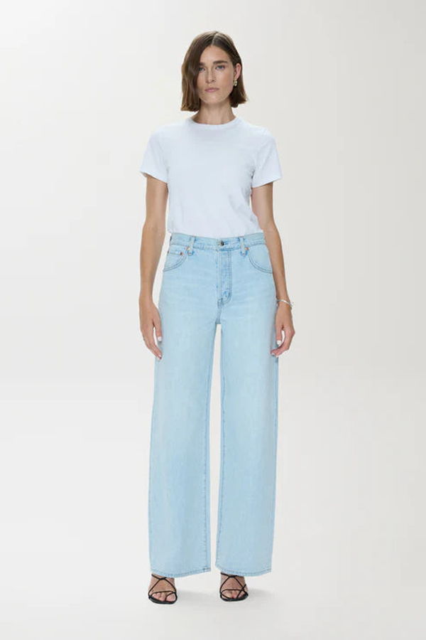 Pistola Tate High Rise Bowed Wide Leg Jeans - Paper