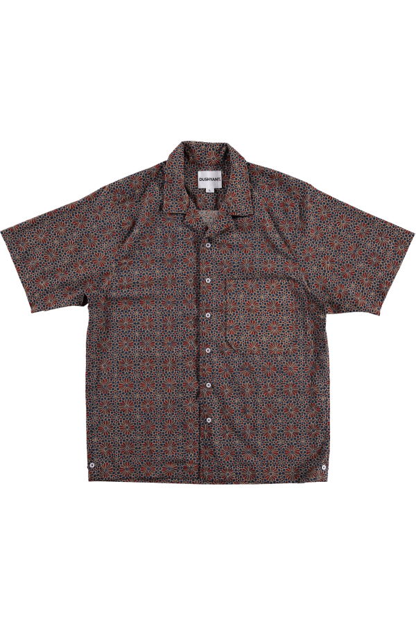 DUSHYANT. The Don Camp Collar Shirt - Brown Abstract Print