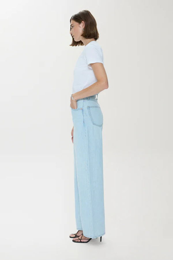 Pistola Tate High Rise Bowed Wide Leg Jeans - Paper