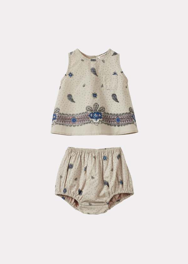 KIDS Caramel Lettuce Baby Cotton Top And Bloomers Set