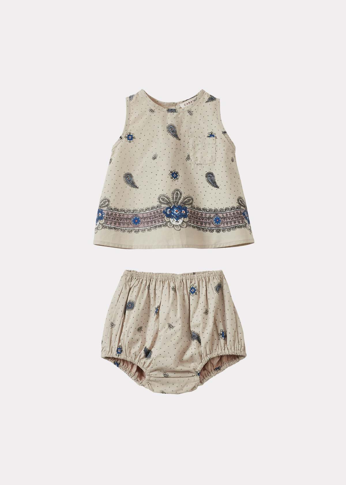 KIDS Caramel Lettuce Baby Cotton Top And Bloomers Set - Image 1 of 4