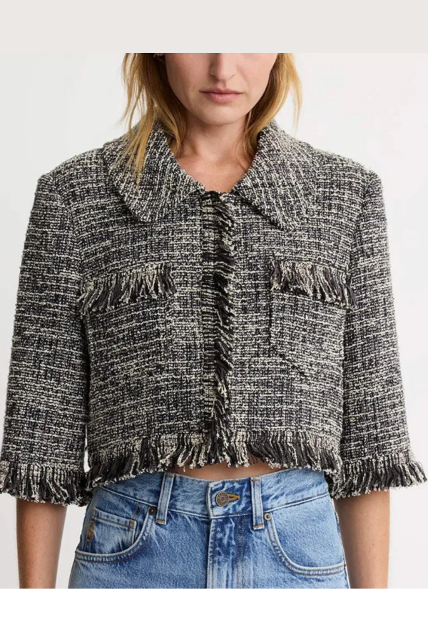 Smythe Cropped Sleeve Mini Jacket - Black