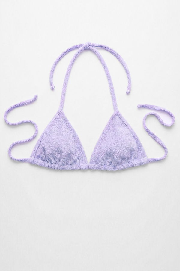 Colmillo de Morsa Minimal Triangle Bra Towel Bra Top - Lilac