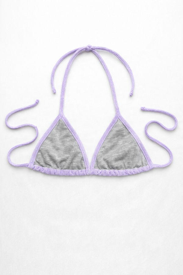 Colmillo de Morsa Minimal Triangle Bra Towel Bra Top - Lilac