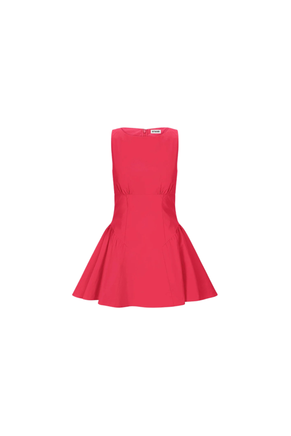 Staud Gwen Mini Dress - Cherry Red