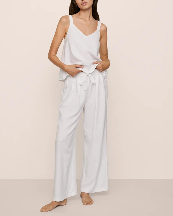 Eberjey Linen Blend Relaxed Pant - White Eberjey Linen Blend Relaxed Pant - White