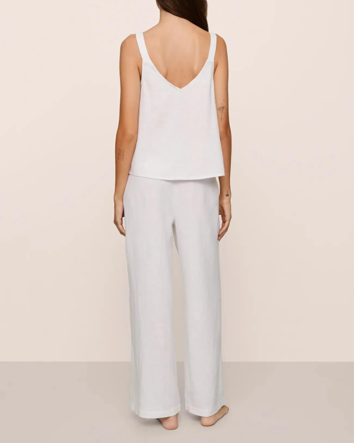 Eberjey Linen Blend Relaxed Pant - White - Image 4 of 4