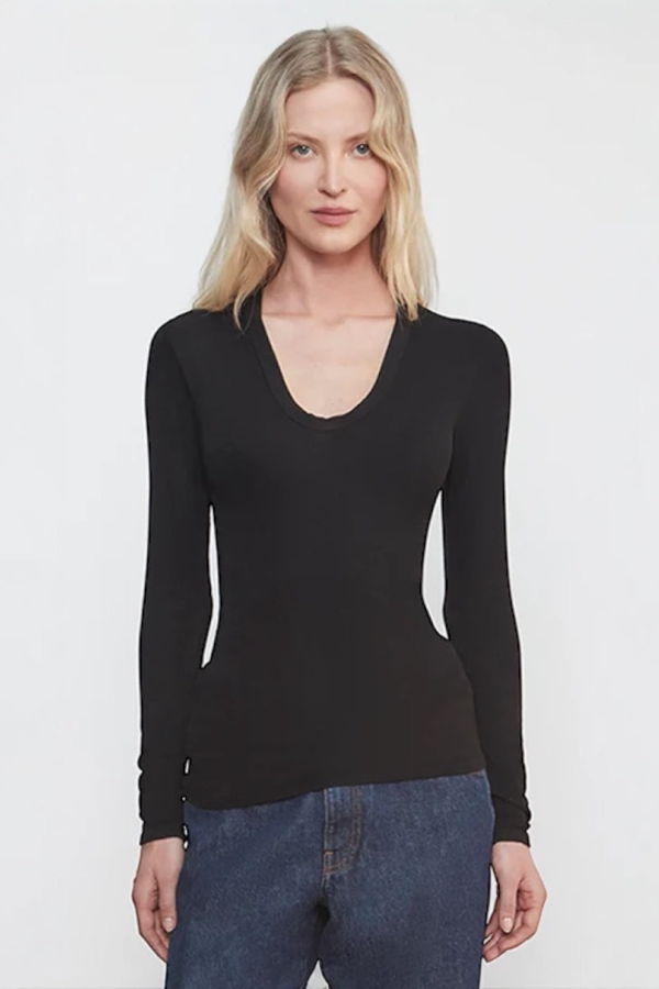 Enza Costa Rib Bold Longsleeve U Top