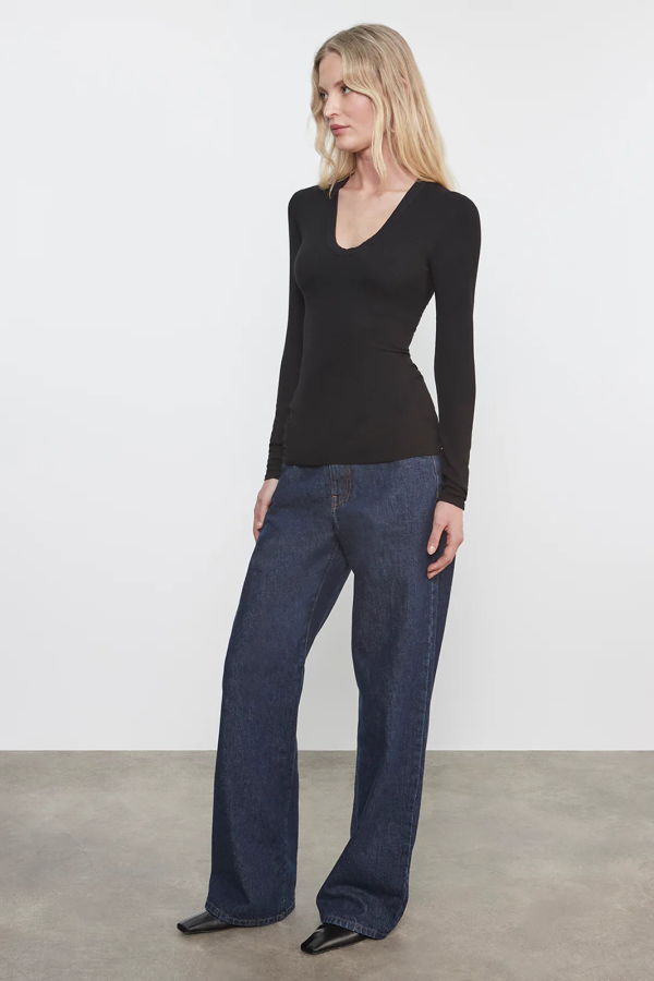 Enza Costa Rib Bold Longsleeve U Top