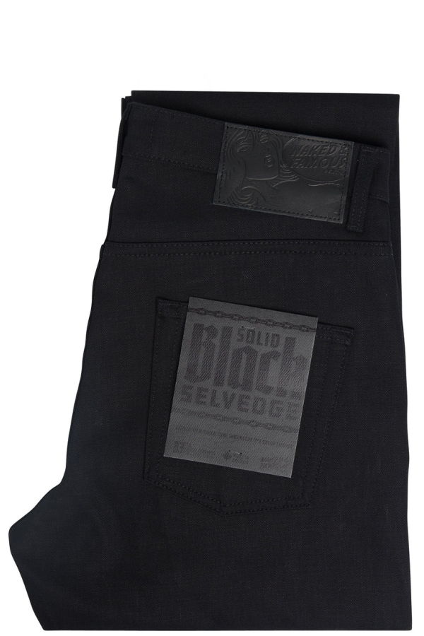 Naked & Famous Easy Guy Solid Black Selvedge Jeans