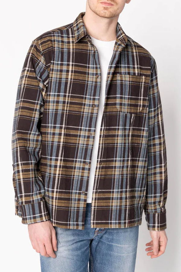 Naked & Famous True Shirt Slub Yarn Flannel - Navy