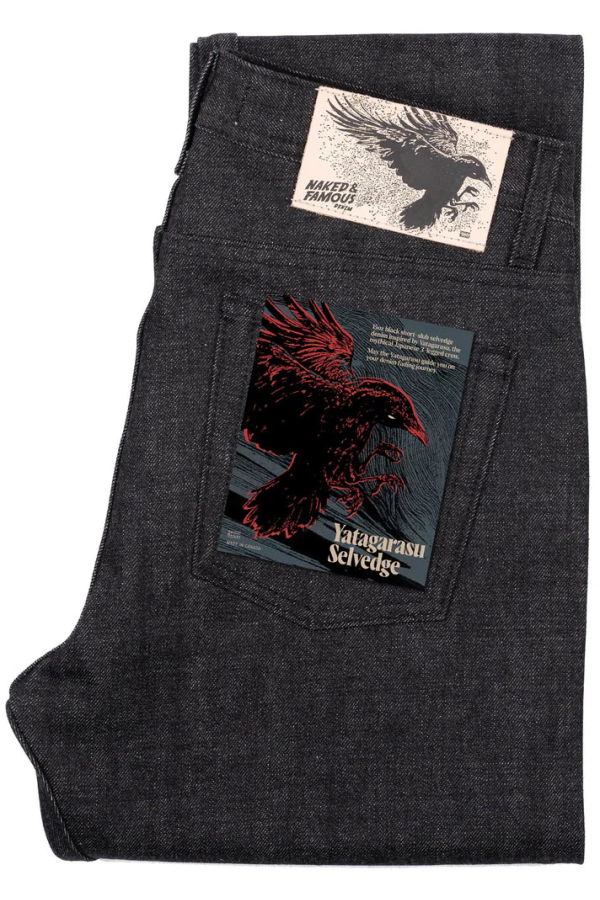 Naked & Famous Weird Guy Yatagarasu Selvedge Jeans - Black