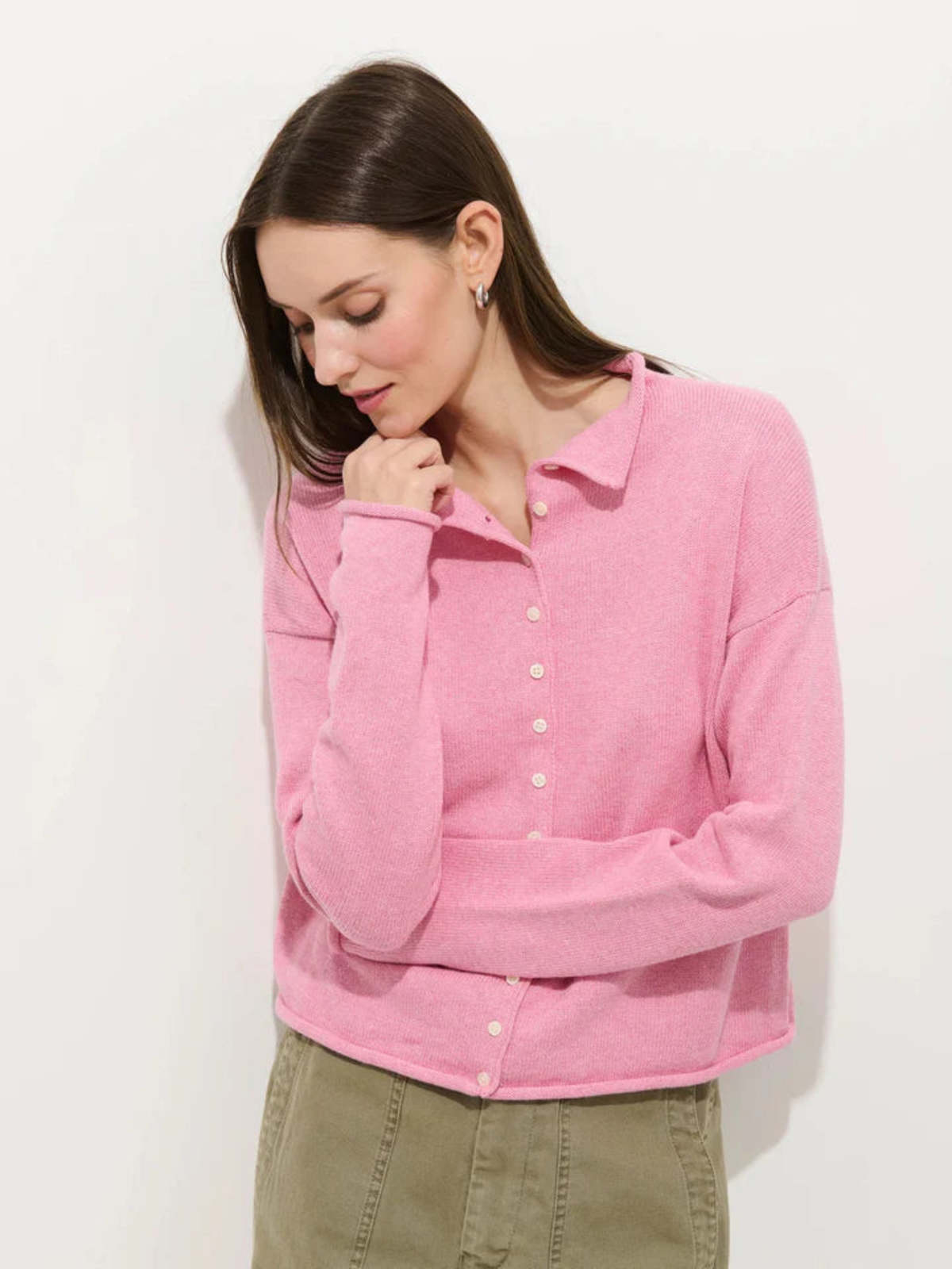 Alex Mill Taylor Cardigan in Cotton Cashmere - Image 4 of 5