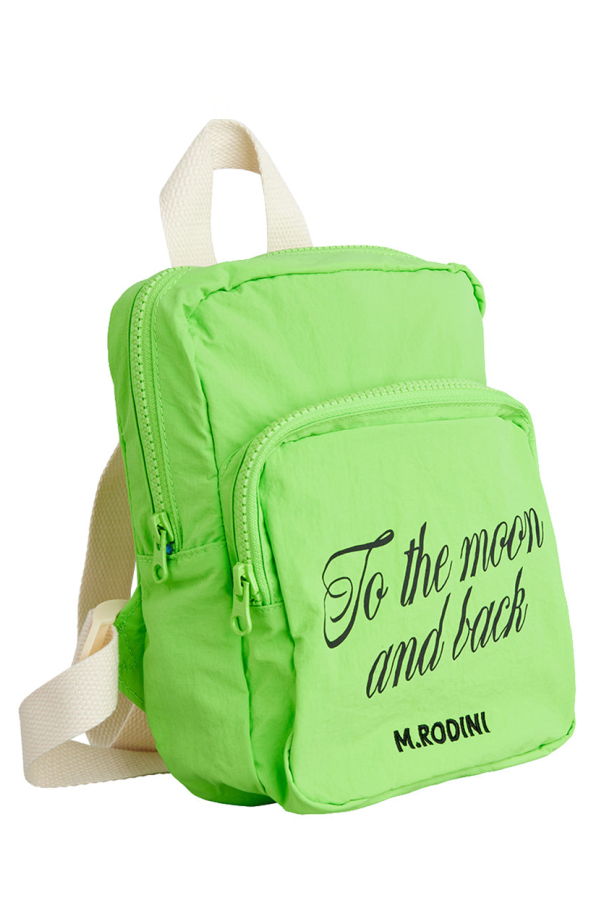 KIDS Mini Rodini To The Moon Print Backpack - Green