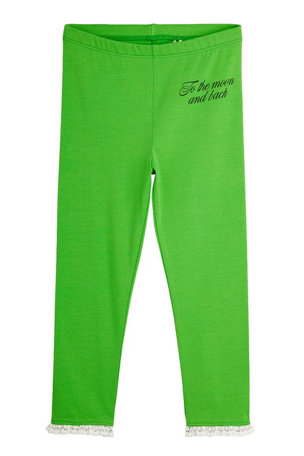 KIDS Mini Rodini To The Moon Print Leggings - Green