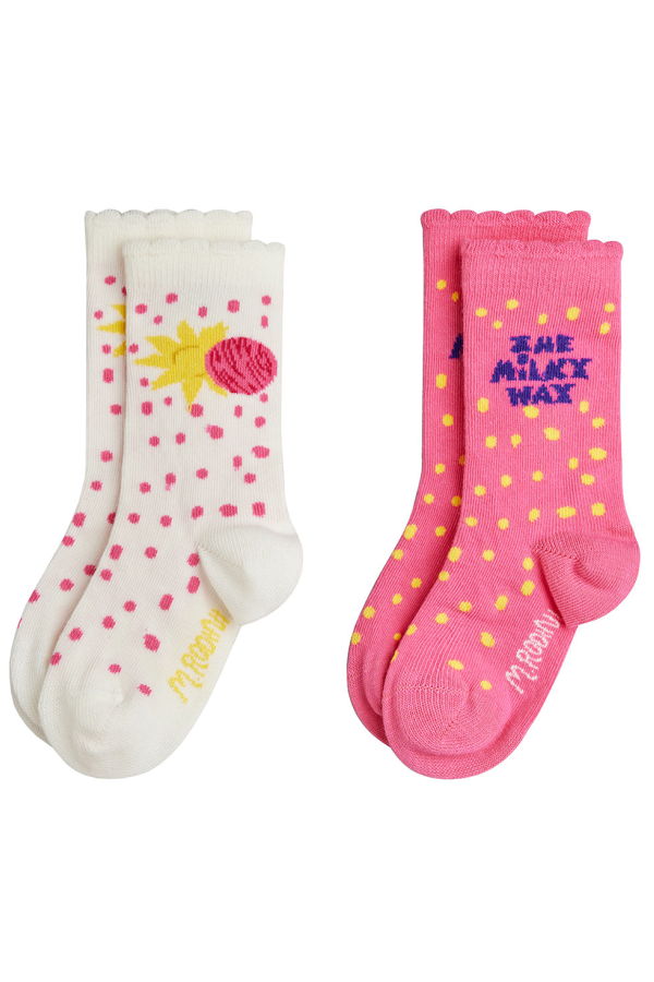 KIDS Mini Rodini The Milky Way Set Of 2 Socks - Pink