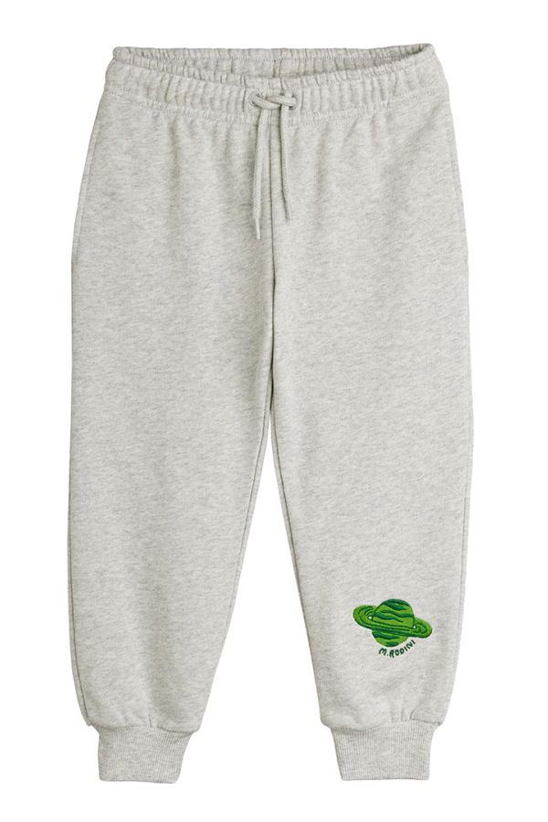 KIDS Mini Rodini Sweatpants with Planet Embroidery - Gray