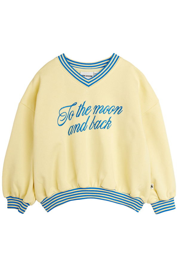 KIDS Mini Rodini To The Moon Embroidery Sweatshirt - Yellow