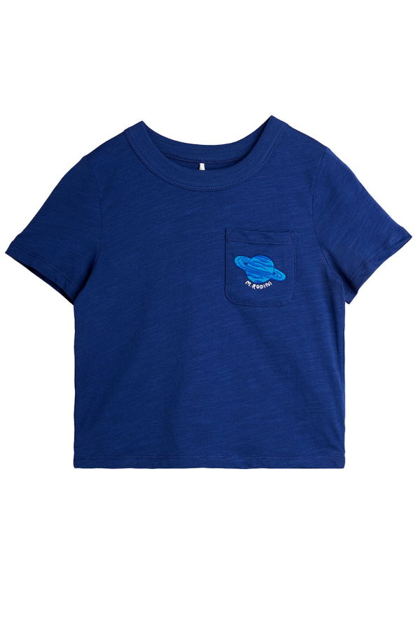 KIDS Mini Rodini Planet Embroidery T-Shirt - Blue