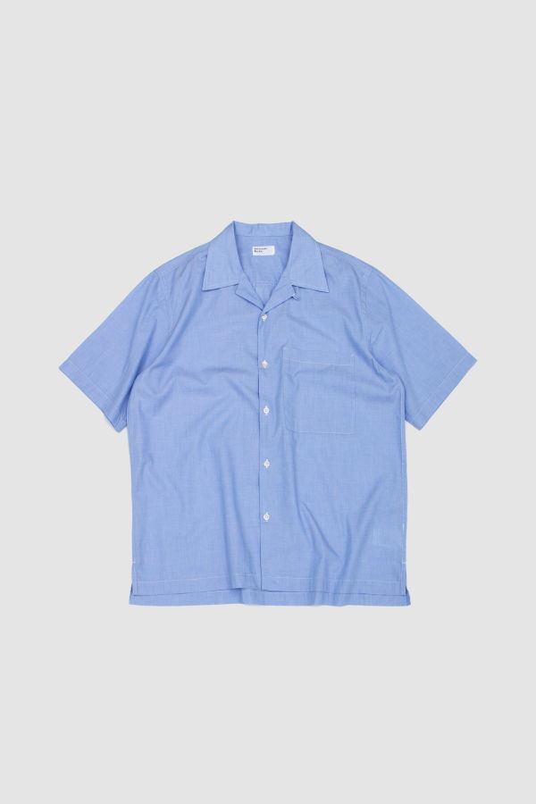 Universal Works Camp Shirt Fil A Fil Sky Shirt