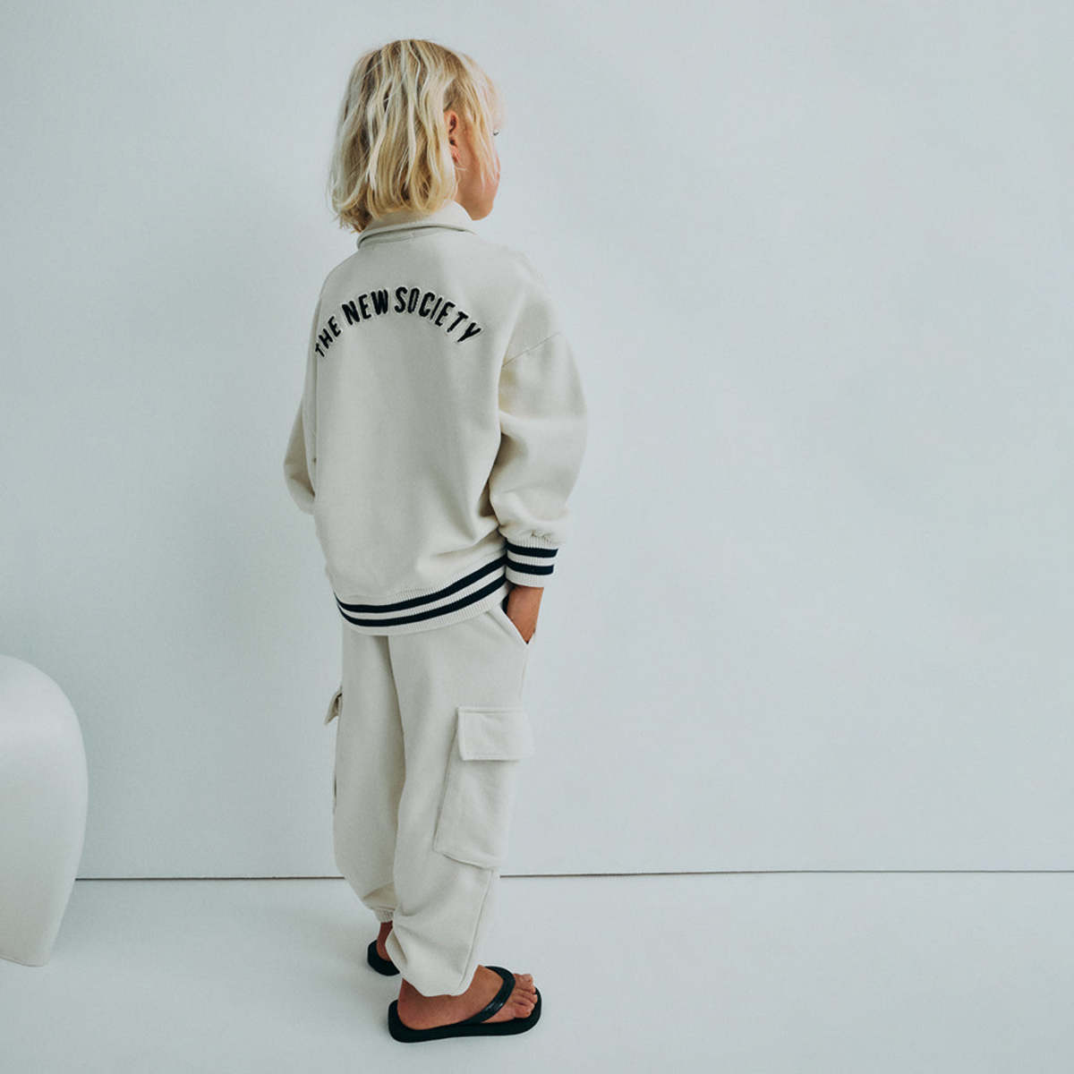 KIDS The New Society Finnia Cargo Sweatpants - Cream - Image 5 of 5