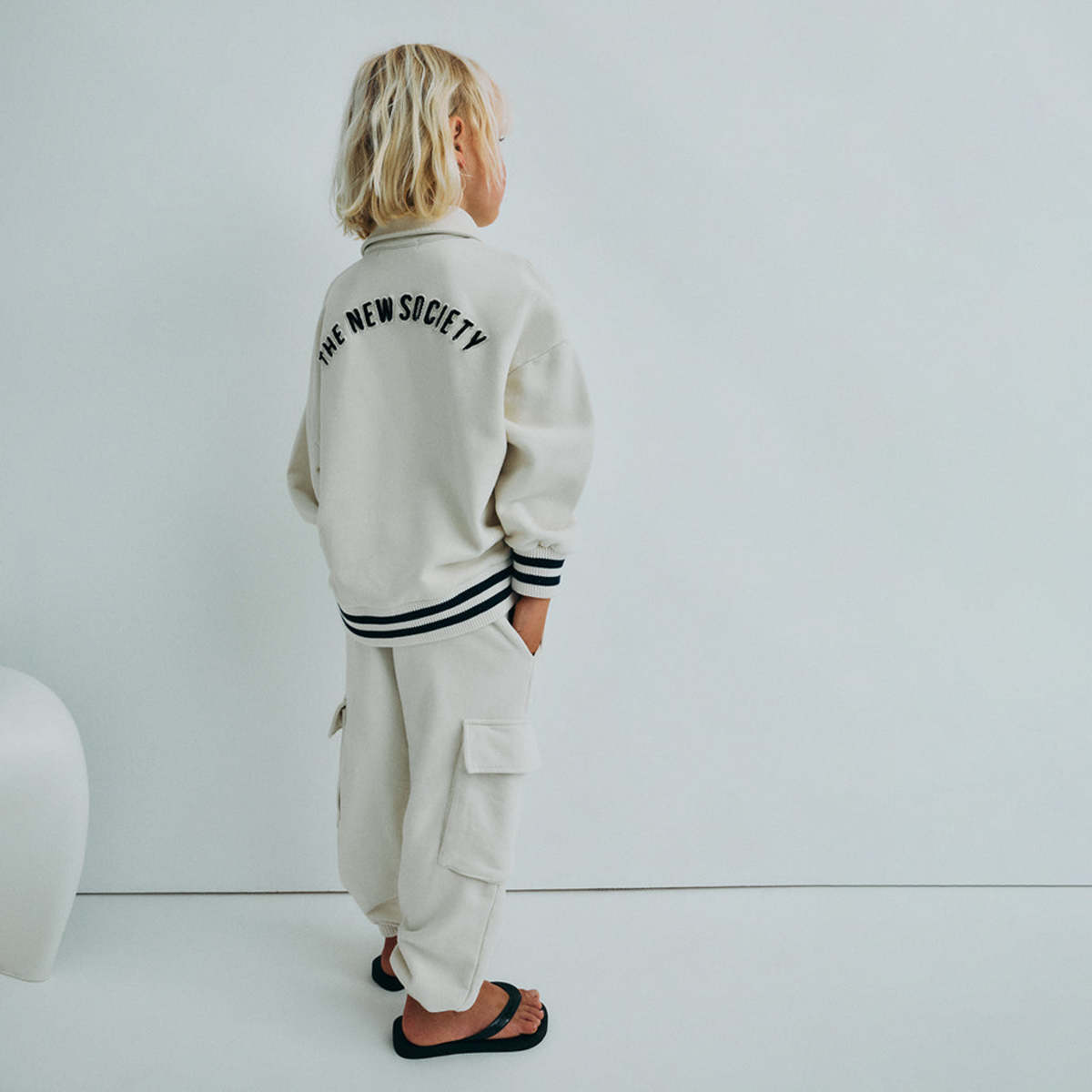 KIDS The New Society Finnia Polo Sweatshirt - Cream - Image 4 of 9