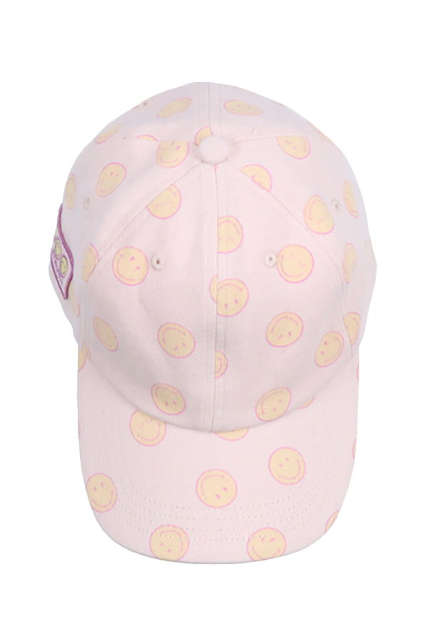 KIDS The New Society Smiley Denim Baseball Cap - Pink