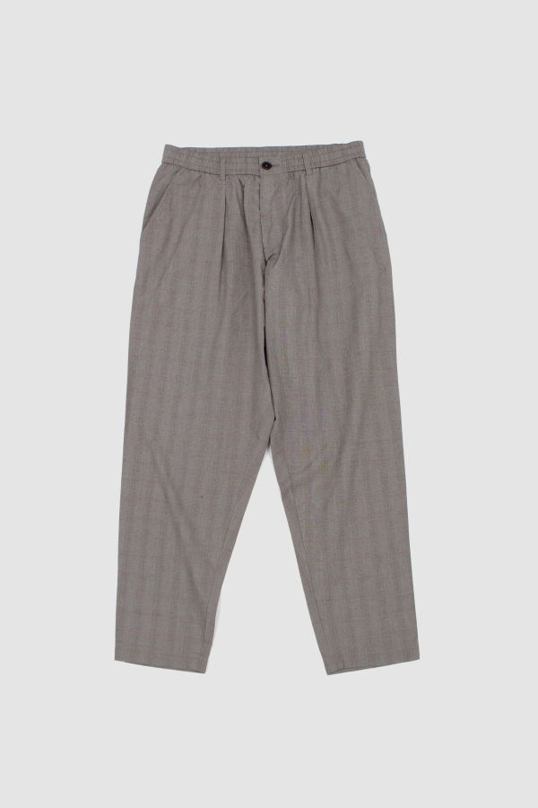 Universal Works Pleated Track Pant Wales Glen Check Trousers