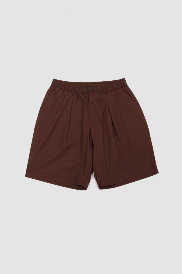Universal Works Pleated Track Short Peached Poplin Shorts - Brown