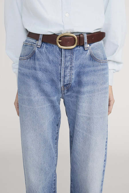FRAME Denim PETIT LEATHER CIRCLE BELT - CUOIO | Garmentory display picture 3