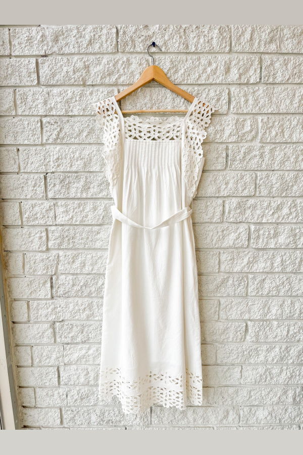 Sea NY Leila Eyelet Midi Dress - White