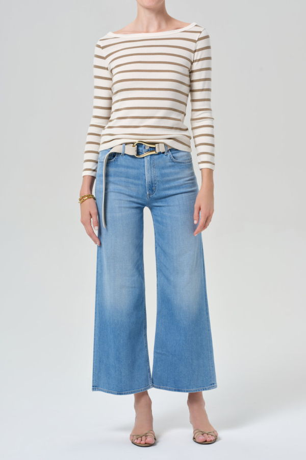 Citizens of Humanity Lyra Wide Leg Crop Clean Hem in Andante Jeans