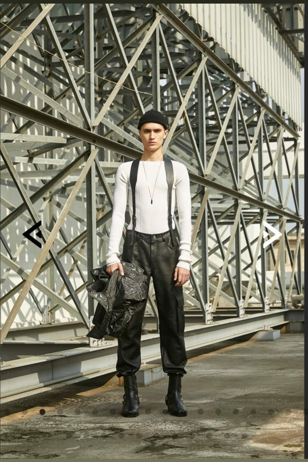 System Homme Leather Cargo Pants