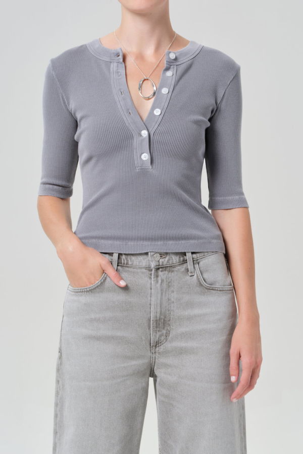 Citizens of Humanity Nali Short Sleeve Henley Top