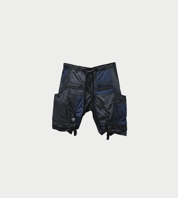 White Mountaineering Mixed Short Pant - Black/Navy
