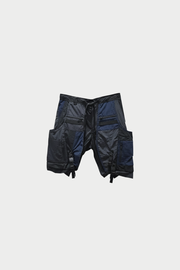White Mountaineering Mixed Short Pant - Black/Navy