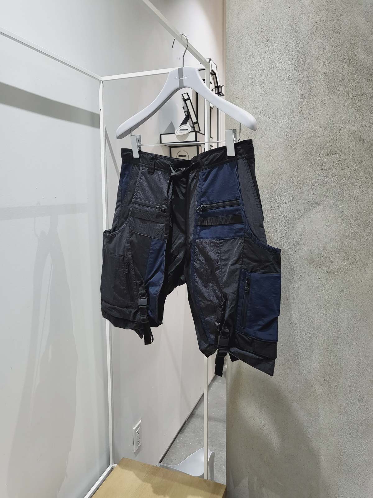 White Mountaineering Mixed Short Pant - Black/Navy - Image 2 of 3