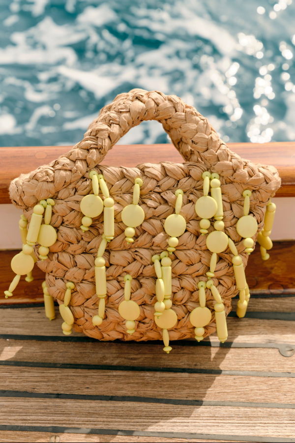 Simon Miller Beaded Shelly Bag - Natural/Lime