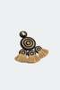Simon Miller Raffia Fringe Deco Earrings - Black/Natural - Thumbnail 3