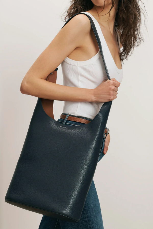 Veronica Beard Large Loop Tote - Navy/Hazelwood