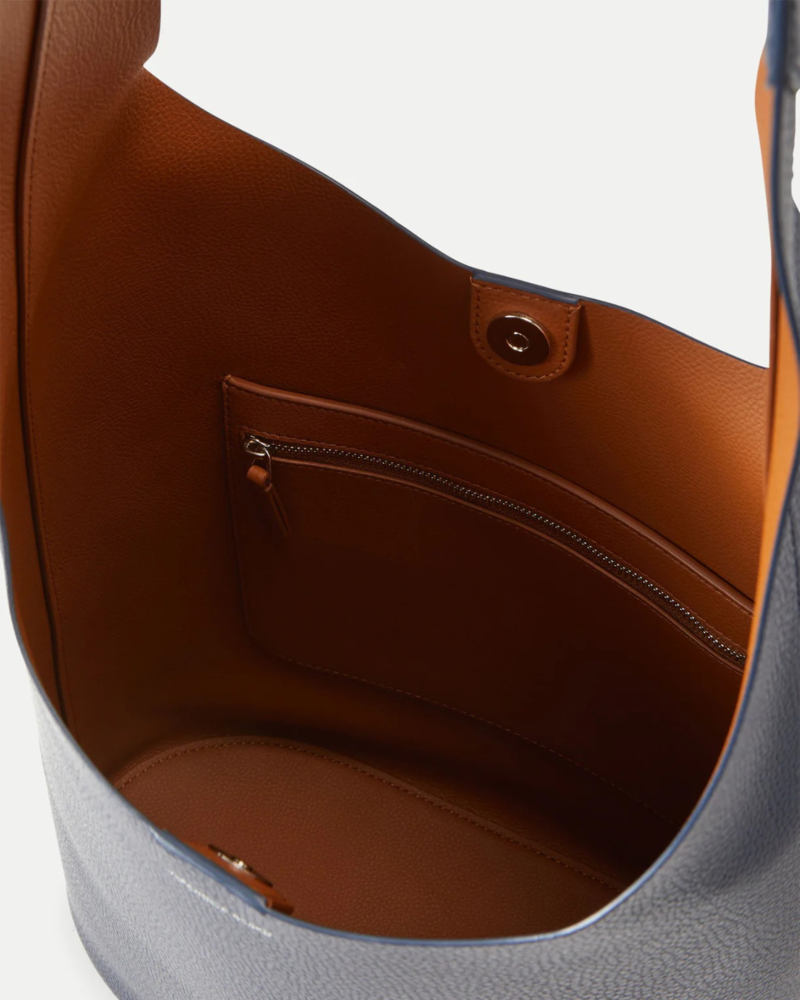 Veronica Beard Large Loop Tote - Navy/Hazelwood